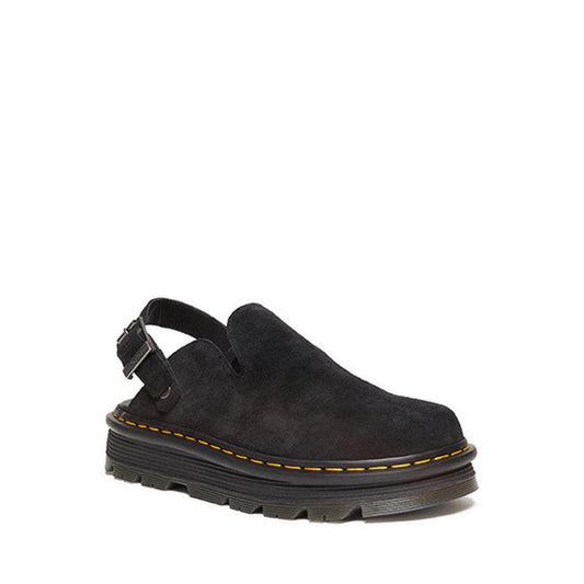 รุ่น Zebzag รองเท้าแพลตฟอร์มหนังกลับ Mules รัดข้อ Unisex สีดำ