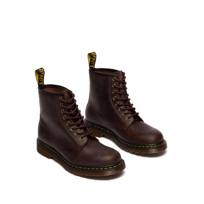 รุ่น 1460 รองเท้าบู๊ต แบบรูร้อยเชือก 8 แถว หนัง Crazy Horse สี Cherry Red