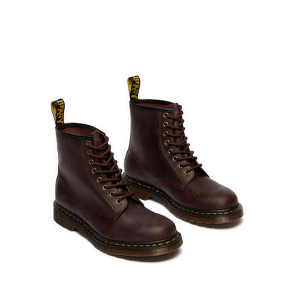 รุ่น 1460 รองเท้าบู๊ต แบบรูร้อยเชือก 8 แถว หนัง Crazy Horse สี Cherry Red