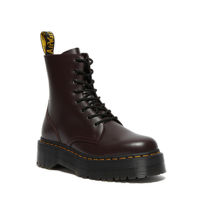 รุ่น Quad Retro Jadon รองเท้าบู๊ต Unisex หนังเรียบ - สี Burgundy