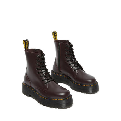 รุ่น Quad Retro Jadon รองเท้าบู๊ต Unisex หนังเรียบ - สี Burgundy