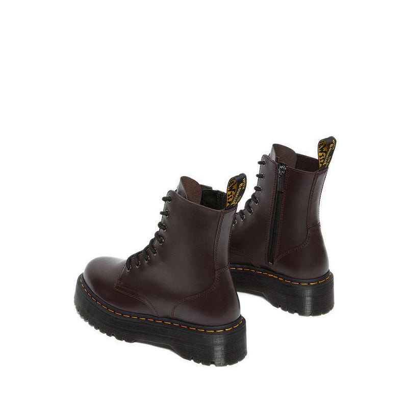 รุ่น Quad Retro Jadon รองเท้าบู๊ต Unisex หนังเรียบ - สี Burgundy
