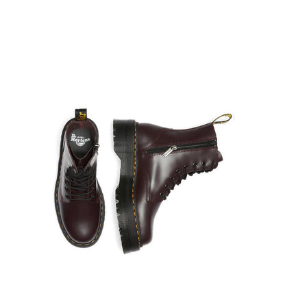 รุ่น Quad Retro Jadon รองเท้าบู๊ต Unisex หนังเรียบ - สี Burgundy