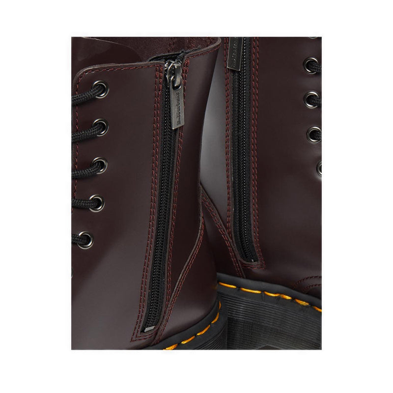 รุ่น Quad Retro Jadon รองเท้าบู๊ต Unisex หนังเรียบ - สี Burgundy