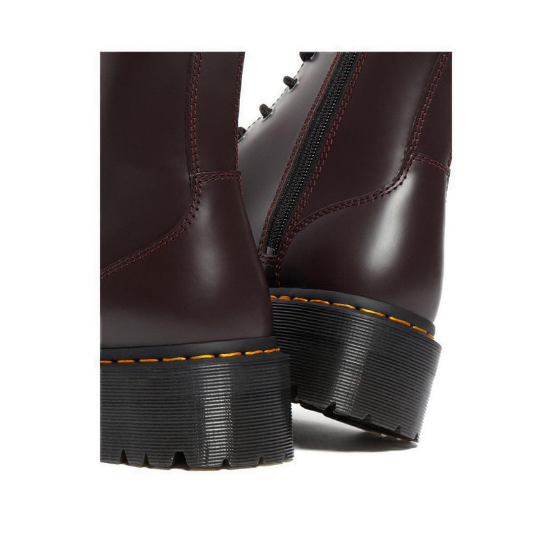 รุ่น Quad Retro Jadon รองเท้าบู๊ต Unisex หนังเรียบ - สี Burgundy