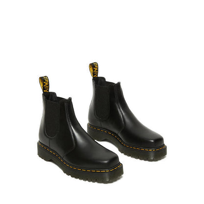 2976 Bex Squared Toe รองเท้าบูทหนังทรงเชลซี - สีดำ