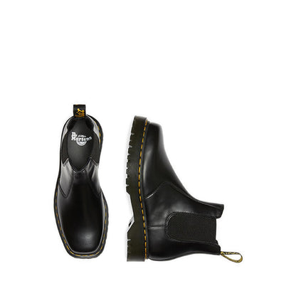 2976 Bex Squared Toe รองเท้าบูทหนังทรงเชลซี - สีดำ