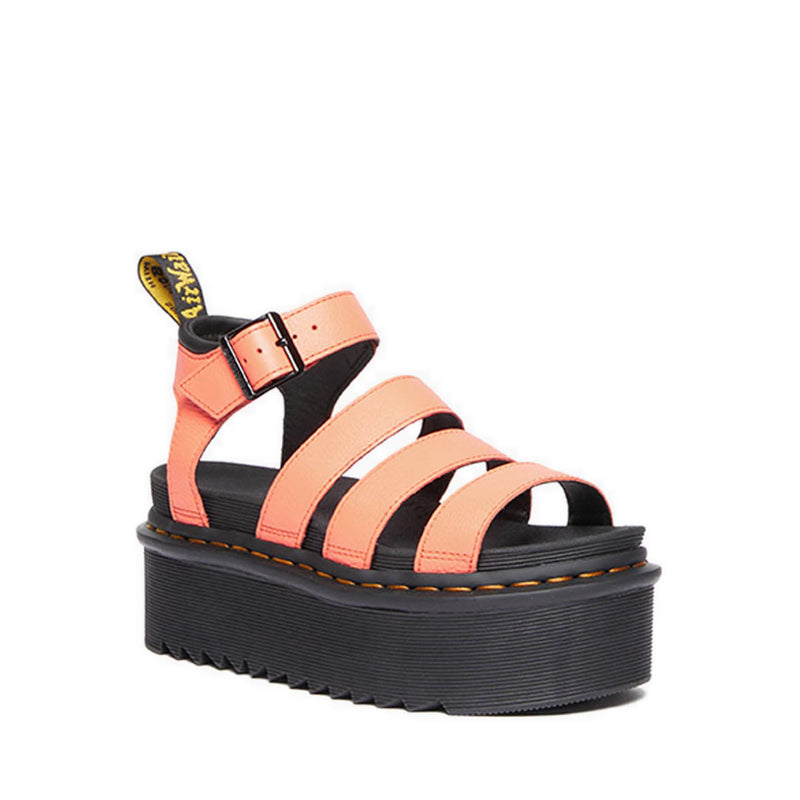 รองเท้าแตะสายคาดหนังส้นตึกหนัง Pisa Leather Blaire - สีชมพู
