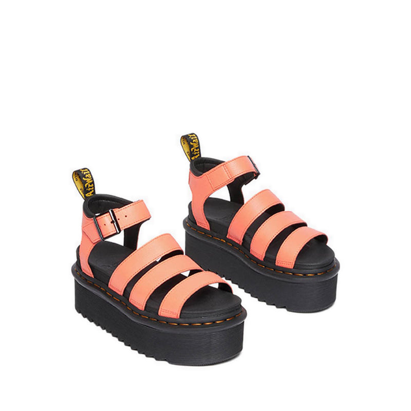รองเท้าแตะสายคาดหนังส้นตึกหนัง Pisa Leather Blaire - สีชมพู