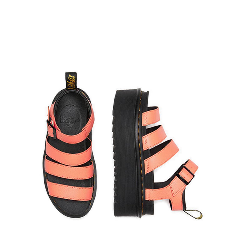 รองเท้าแตะสายคาดหนังส้นตึกหนัง Pisa Leather Blaire - สีชมพู