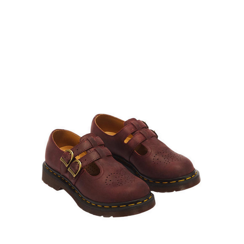 รุ่น 8065 รองเท้าบัลเล่ต์ หนัง Crazy Horse - สี Cherry Red