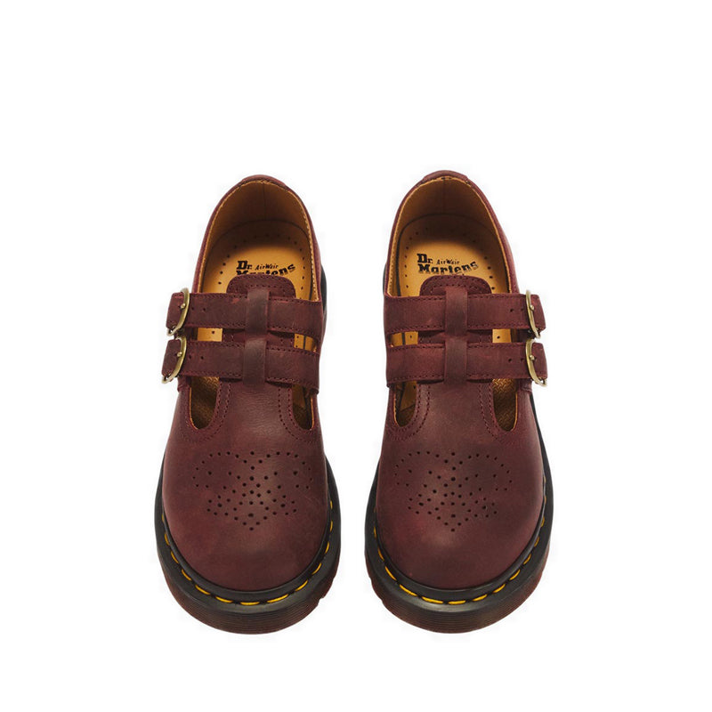 รุ่น 8065 รองเท้าบัลเล่ต์ หนัง Crazy Horse - สี Cherry Red