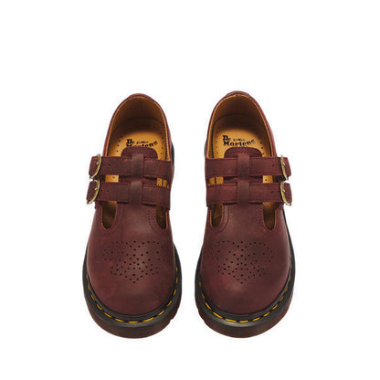 รุ่น 8065 รองเท้าบัลเล่ต์ หนัง Crazy Horse - สี Cherry Red