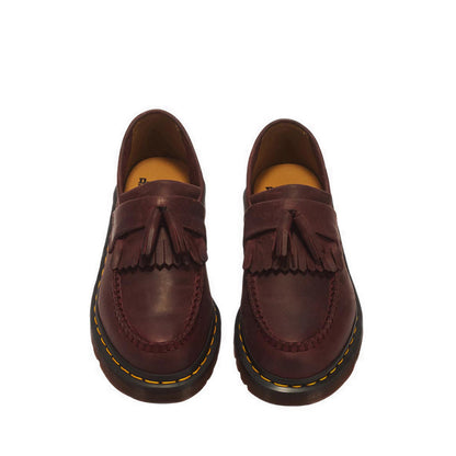 รุ่น Adrian รองเท้าโลฟเฟอร์ประดับพู่หนัง Crazy Horse - สี Cherry Red