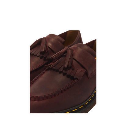 รุ่น Adrian รองเท้าโลฟเฟอร์ประดับพู่หนัง Crazy Horse - สี Cherry Red