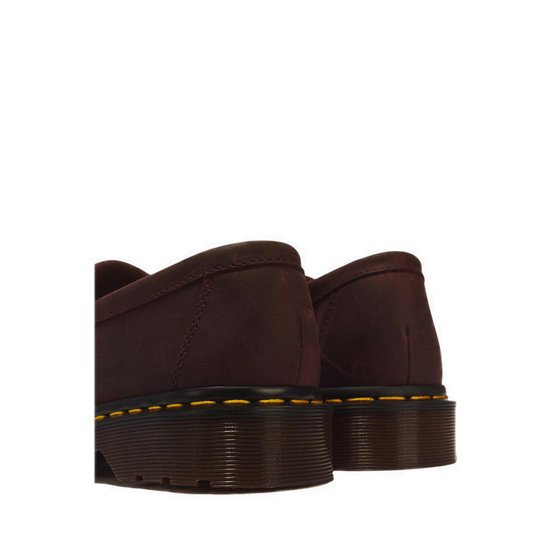 รุ่น Adrian รองเท้าโลฟเฟอร์ประดับพู่หนัง Crazy Horse - สี Cherry Red