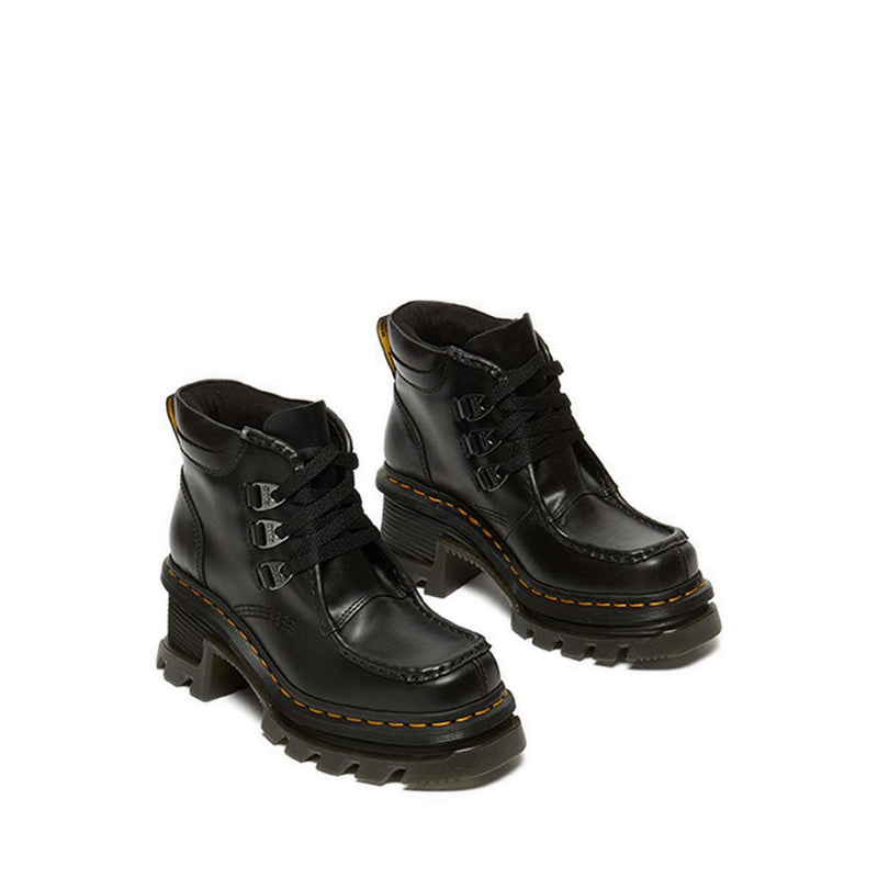 Corran 3 Eye Atlas Leather รองเท้าบู๊ทส้นสูง - สีดำ