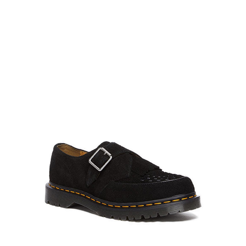 Ramsey Suede Kiltie รองเท้าผ้าใบ Buckle Creepers - สีดำ