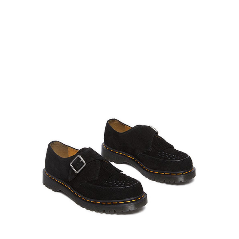 Ramsey Suede Kiltie รองเท้าผ้าใบ Buckle Creepers - สีดำ