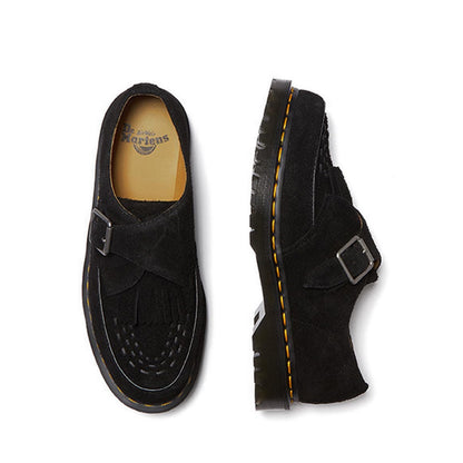 Ramsey Suede Kiltie รองเท้าผ้าใบ Buckle Creepers - สีดำ