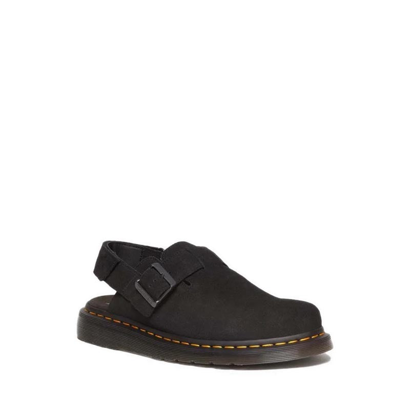 รุ่น Jorge II รองเท้าหนังกลับ Mules รัดข้อ Unisex สีดำ