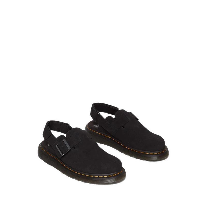 รุ่น Jorge II รองเท้าหนังกลับ Mules รัดข้อ Unisex สีดำ