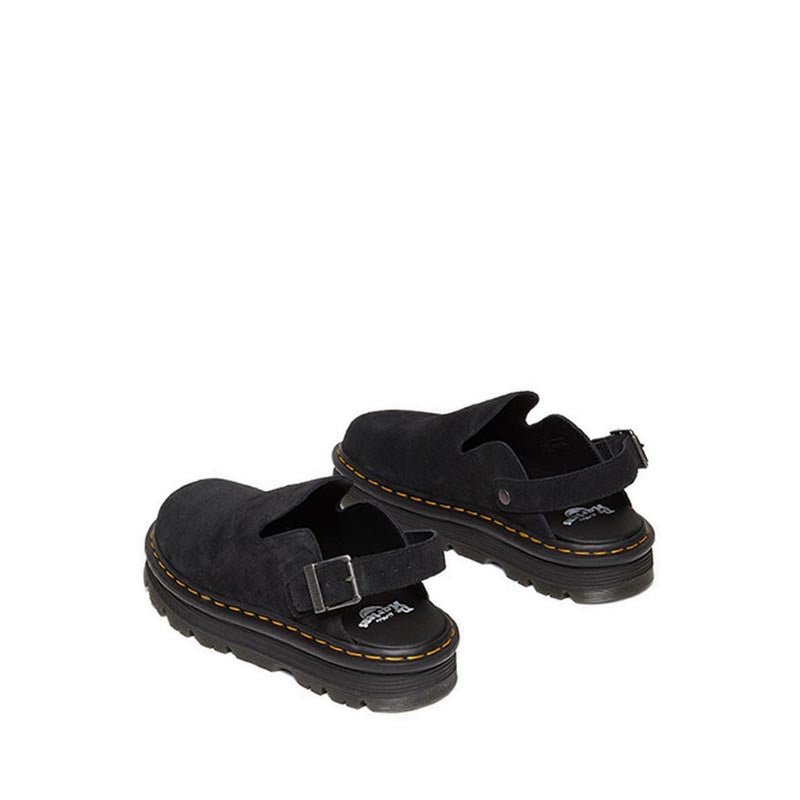 รุ่น Zebzag รองเท้าแพลตฟอร์มหนังกลับ Mules รัดข้อ Unisex สีดำ