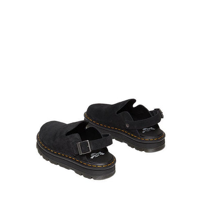 รุ่น Zebzag รองเท้าแพลตฟอร์มหนังกลับ Mules รัดข้อ Unisex สีดำ