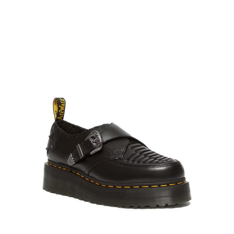 รุ่น Ramsey รองเท้า Creepers หนัง Smooth Leather เสริมแพลตฟอร์ม - สีดำ