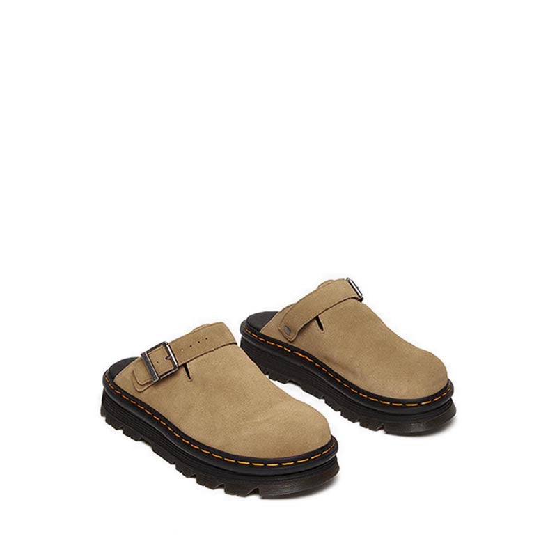  31737439 - Zebzag Suede Casual Slingback Platform Mules - Savannah Tan