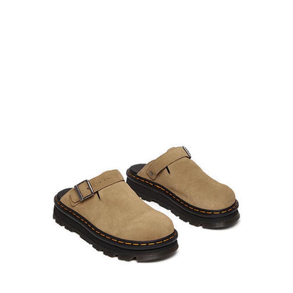  31737439 - Zebzag Suede Casual Slingback Platform Mules - Savannah Tan