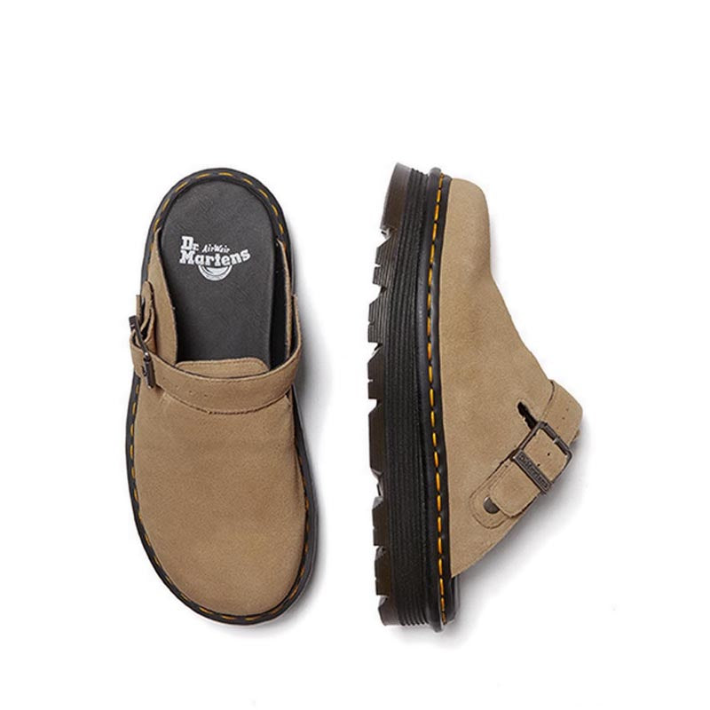  31737439 - Zebzag Suede Casual Slingback Platform Mules - Savannah Tan