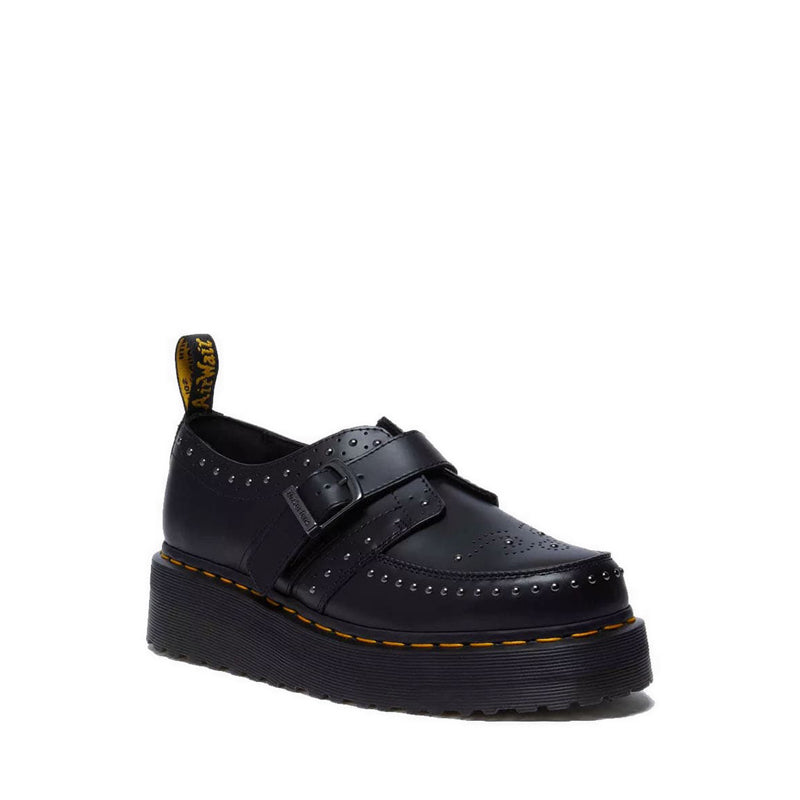 Ramsey รองเท้าหนังแพลตฟอร์มส้นตึกทรง Monk Strap - สีดำ