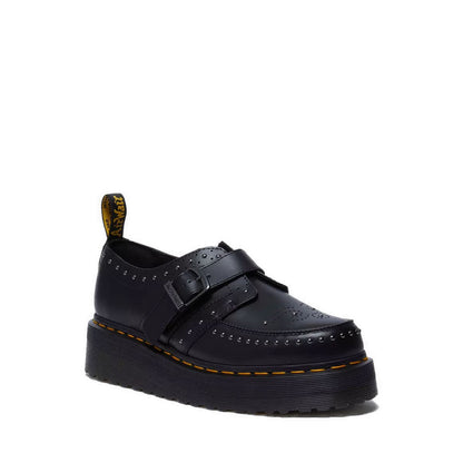 Ramsey รองเท้าหนังแพลตฟอร์มส้นตึกทรง Monk Strap - สีดำ
