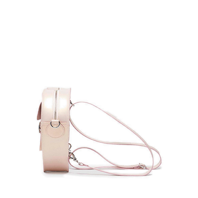  Heart Bag Metallic Shift Leather Backpack UNISEX Pink