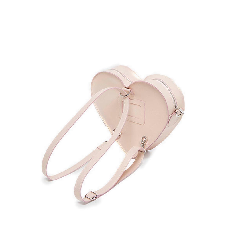  Heart Bag Metallic Shift Leather Backpack UNISEX Pink