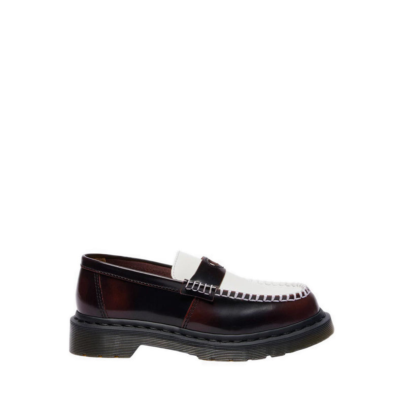  PENTON HEART Two Tone Arcadia Rub Off Leather Loafers WOMENS Red