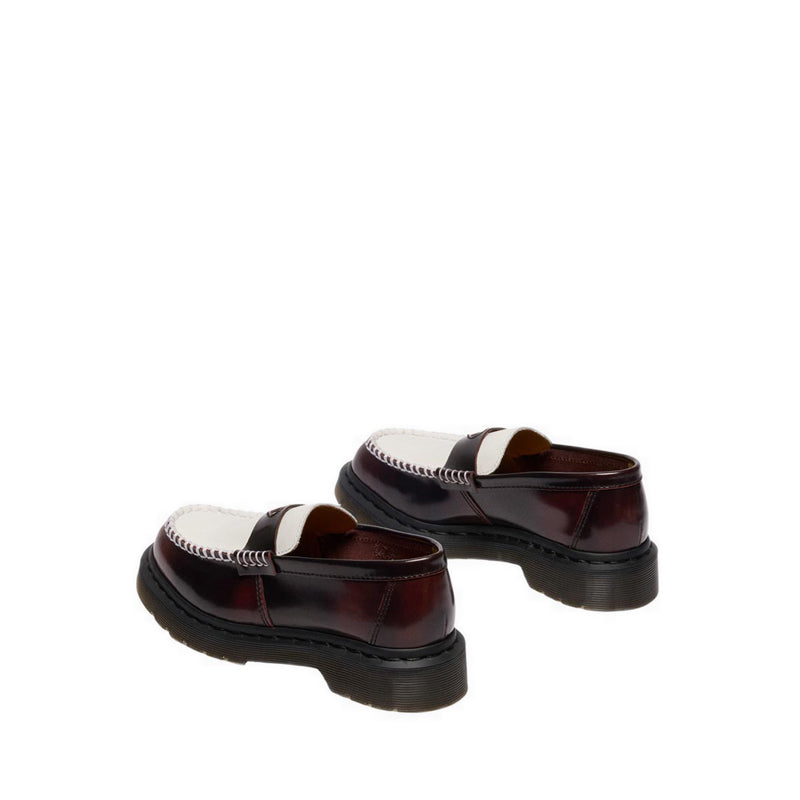  PENTON HEART Two Tone Arcadia Rub Off Leather Loafers WOMENS Red