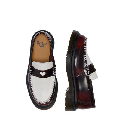  PENTON HEART Two Tone Arcadia Rub Off Leather Loafers WOMENS Red