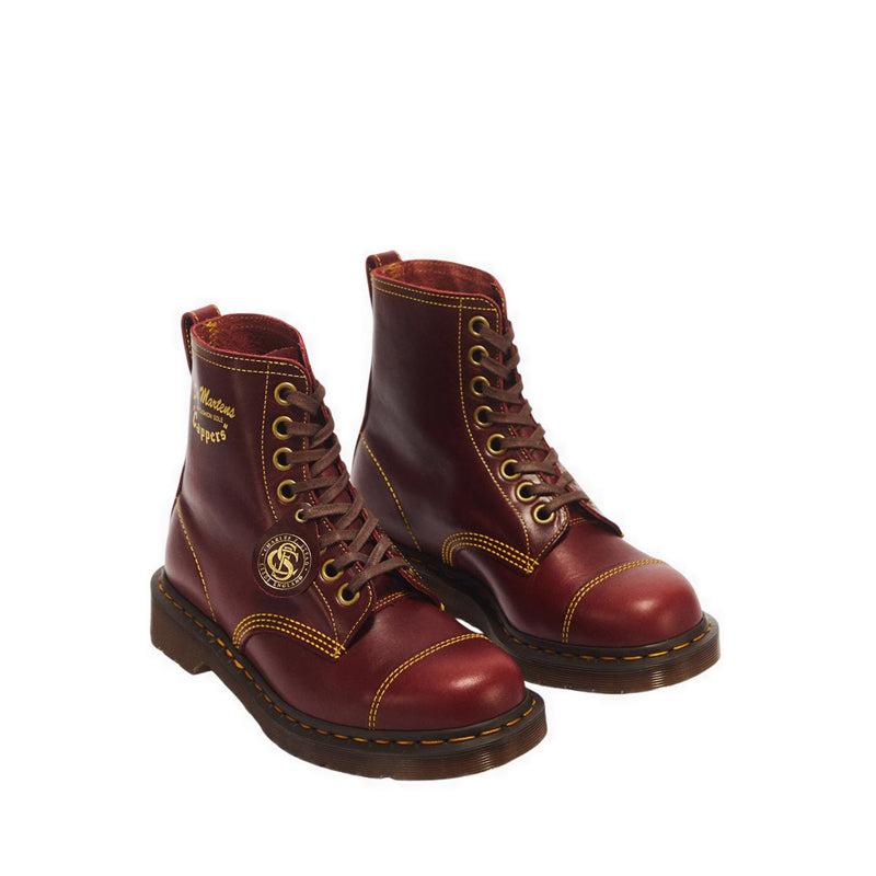 รุ่น Cappers รองเท้าบูต รูร้อยเชือก 8 แถว Unisex สี Burgundy