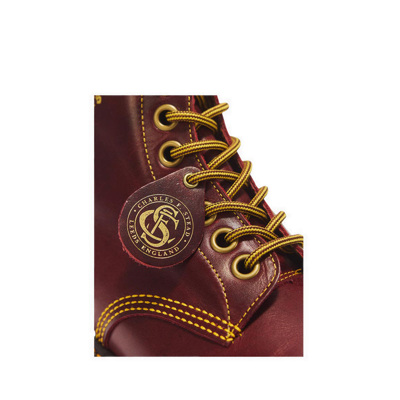 รุ่น Cappers รองเท้าบูต รูร้อยเชือก 8 แถว Unisex สี Burgundy