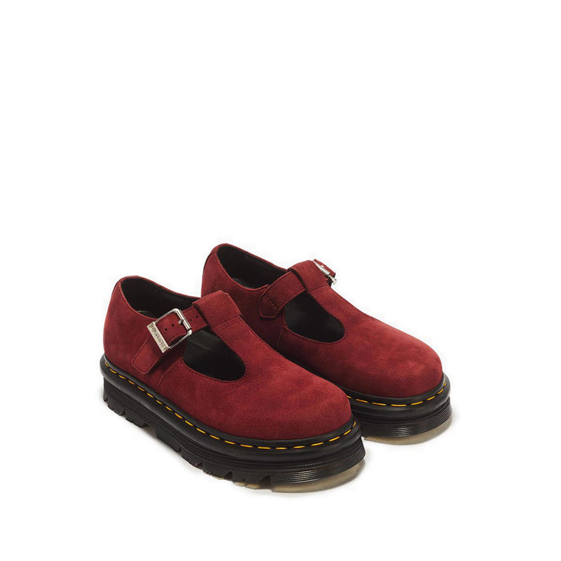 รุ่น ZebZag รองเท้าบัลเล่ต์ หนัง Milled Nubuck WP - สี Cherry Red