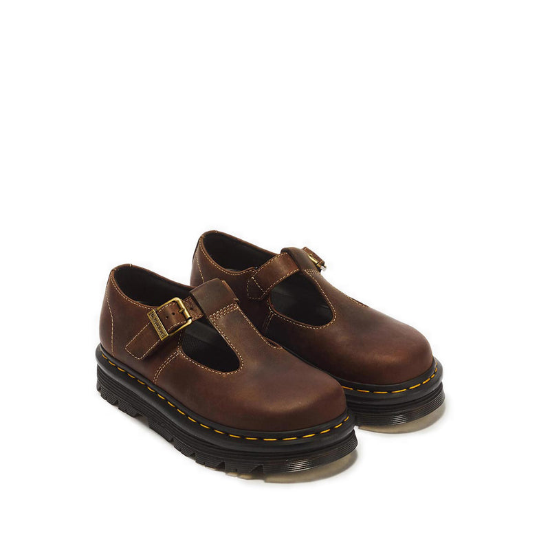รุ่น ZebZag รองเท้าบัลเล่ต์ หนัง Crazy Horse - สี Dark Brown